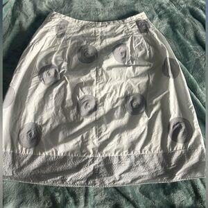 Talbots women’s 100% cotton skirt. White with black swirls. Size 10